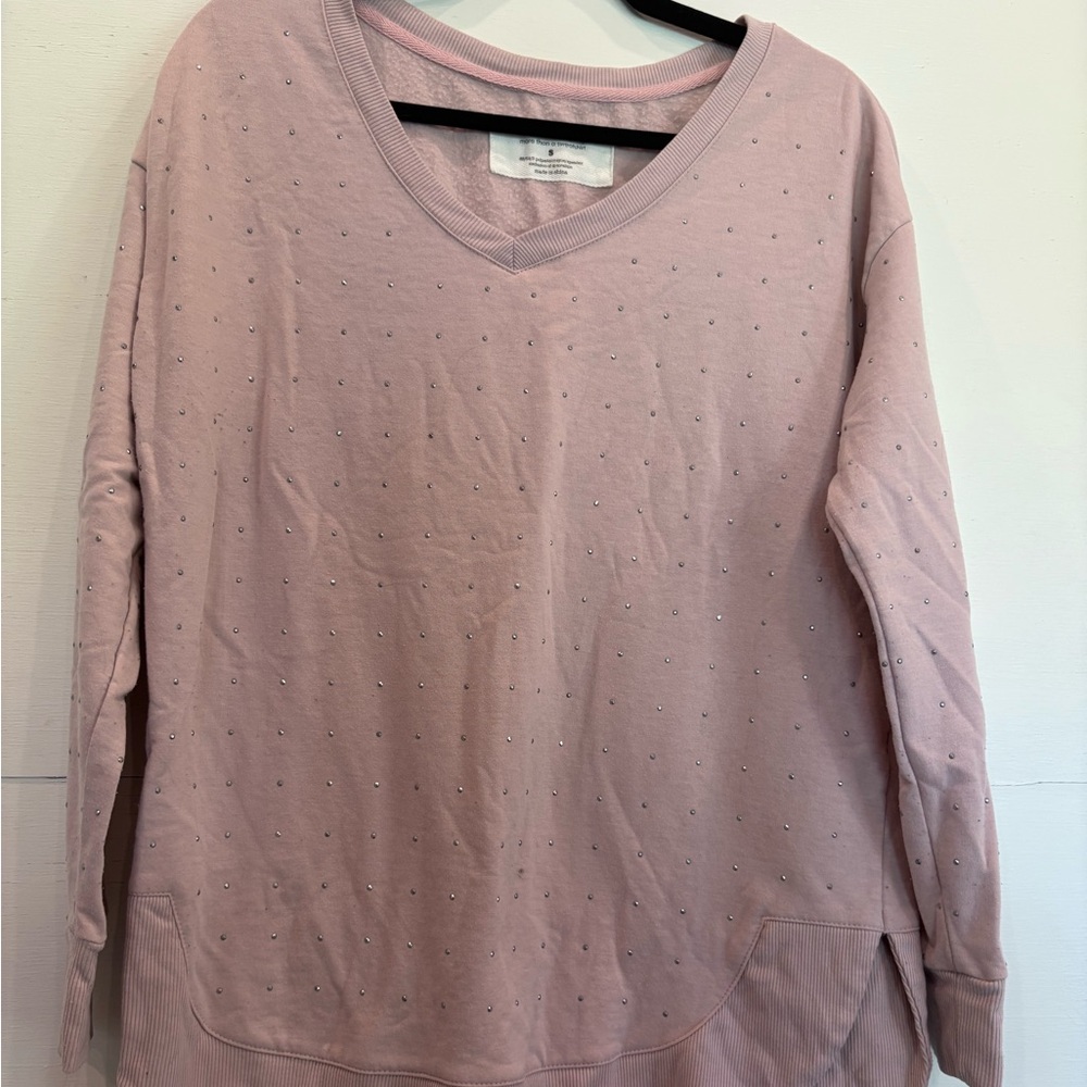 The sweatshirt project Pink V-Neck Women's Top